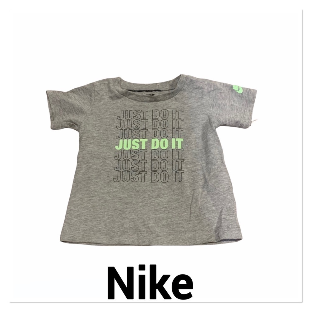 NIKE Gray Logo Short Sleeve T-shirt 18 months